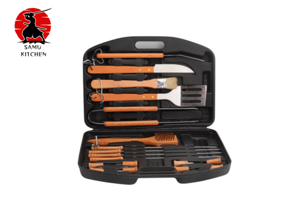 18pcs Stainless All-in-One BBQ Tool Set