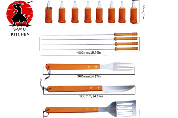 18pcs Stainless All-in-One BBQ Tool Set