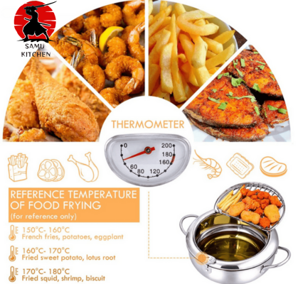 Samu-Fry - Stainless Steel Japanese Deep Frying Pot