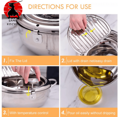 Samu-Fry - Stainless Steel Japanese Deep Frying Pot