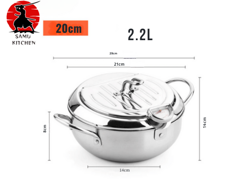 Samu-Fry - Stainless Steel Japanese Deep Frying Pot