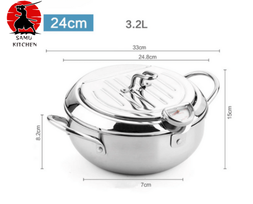 Samu-Fry - Stainless Steel Japanese Deep Frying Pot