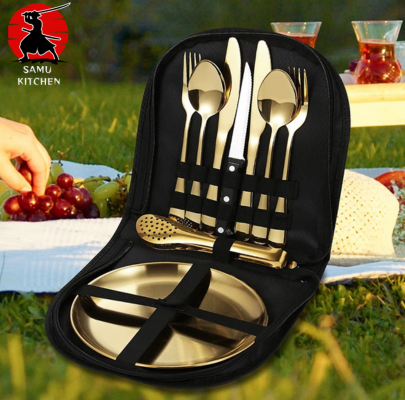 Camping Picnic Cutlery Set - Outdoor Stainless Steel Tableware