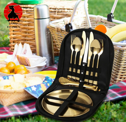 Camping Picnic Cutlery Set - Outdoor Stainless Steel Tableware